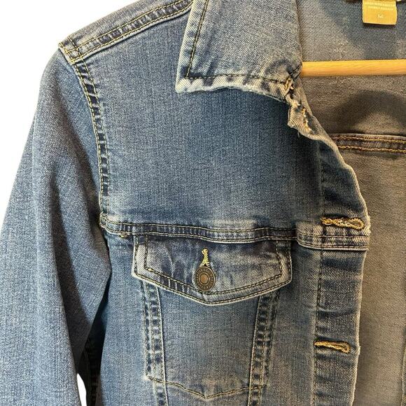 Vintage Roebuck & Co Women's Stretch Denim Trucker Jacket Western Size Medium - Picture 5 of 8